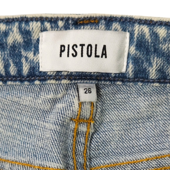 NWT Pistola Aline High-Rise Acid Wash Raw Hem Skinny Crop Jeans Sz. 26x25 June - Picture 6 of 12